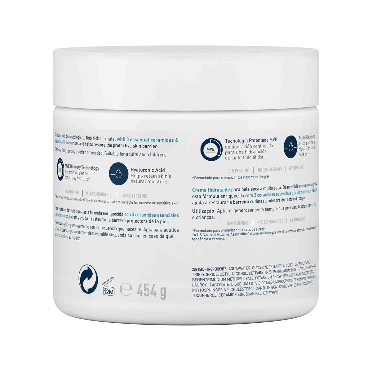 CERAVE CREMA HIDRATANTE PILE SECA/MUY SECA 454 GR