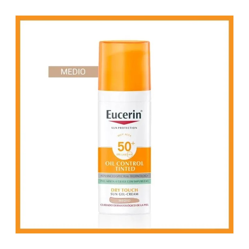 EUCERIN SUN OIL CONTROL GEL CREMA SPF50+ 50ML TINTED MEDIO