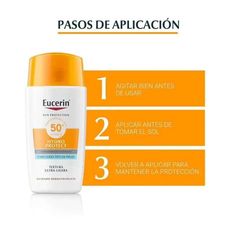 EUCERIN SUN HIDROPROTECT FLUIDO ULTRA LIGHT SPF50+ 50ML SIN COLOR