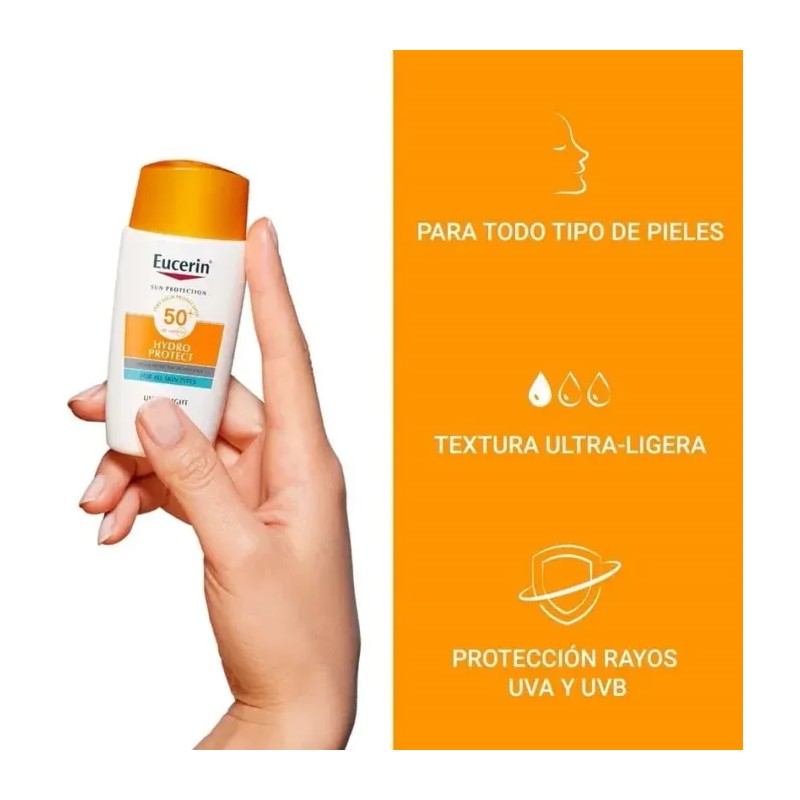 EUCERIN SUN HIDROPROTECT FLUIDO ULTRA LIGHT SPF50+ 50ML SIN COLOR
