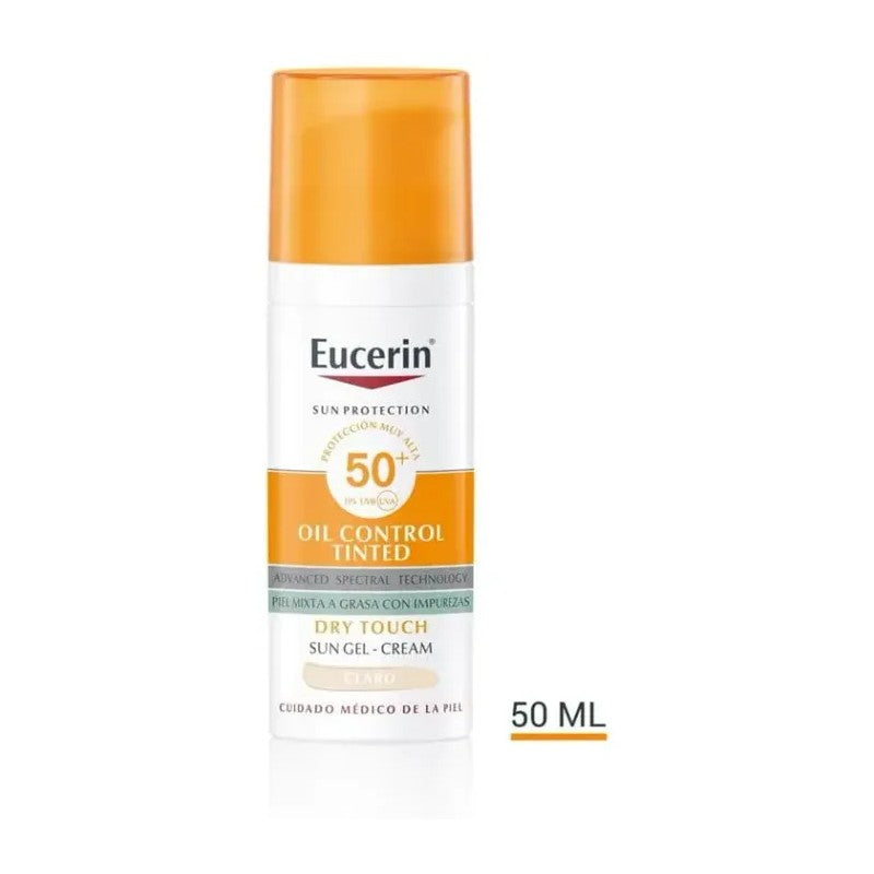 EUCERIN SUN OIL CONTROL GEL CREMA SPF50+ 50ML TINTED CLARO