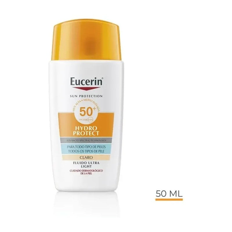 EUCERIN SUN HIDROPROTECT FLUIDO ULTRA LIGHT SPF50+ 50ML COLOR CLARO