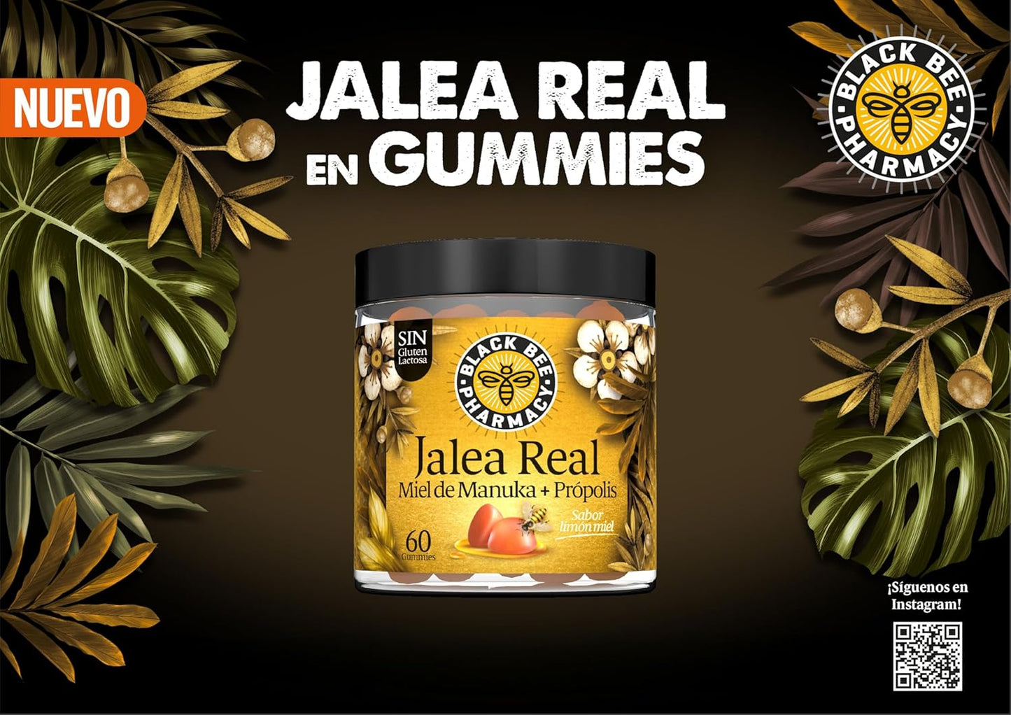 BLACKBEE JALEA REAL,MIEL DE MANUKA Y PROPOLIS 60 GUMMIES