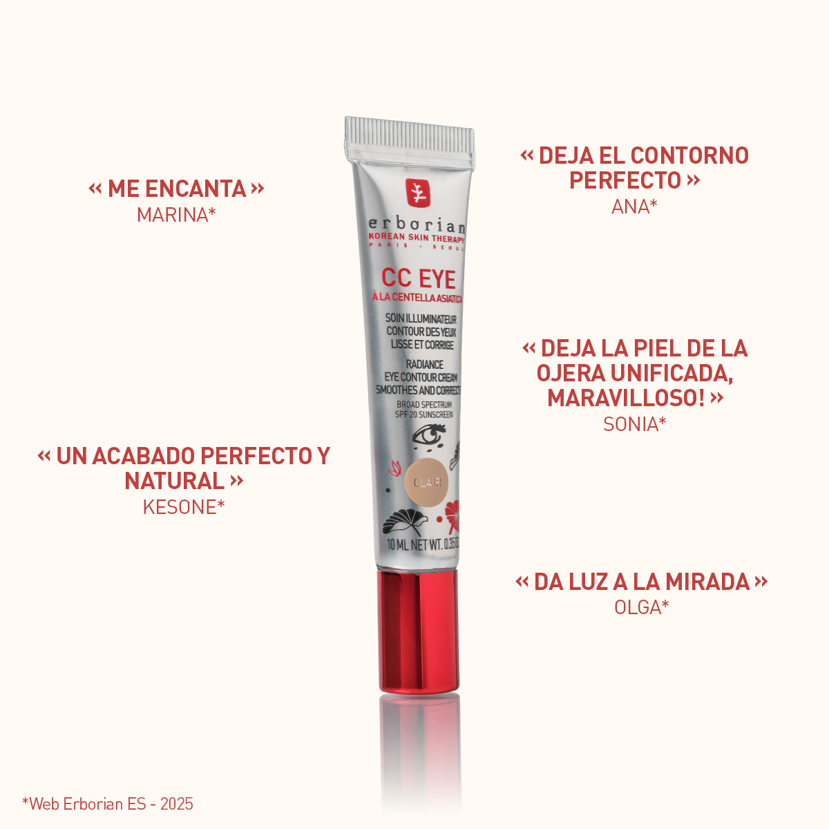 ERBORIAN CC EYE CLAIR  TRATAMIENTO PARA EL CONTORNO DE OJOS CON COLOR SPF 20  10ML