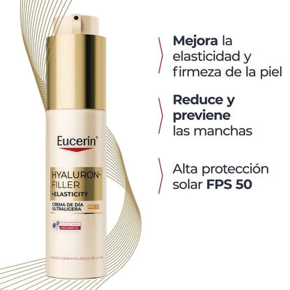 EUCERIN HYALURON FILLER ELASTICITY CREMA DE DIA ULTRALIGERA FPS 50 ANTI AGE 50 ML