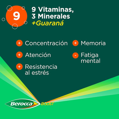 BEROCCA BOOTS SABOR CEREZA 30 COMPRIMIDOS EFERVESCENTES