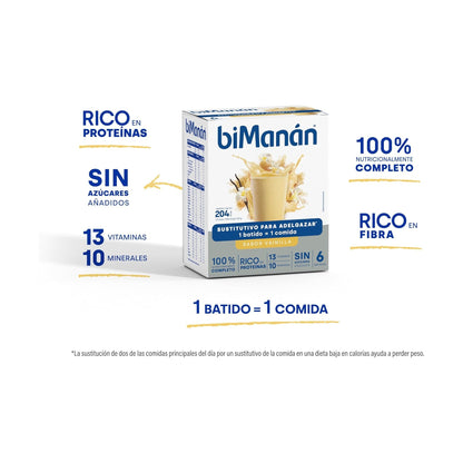 BIMANAN BATIDOS VAINILLA 250 GR 6 UNIDADES