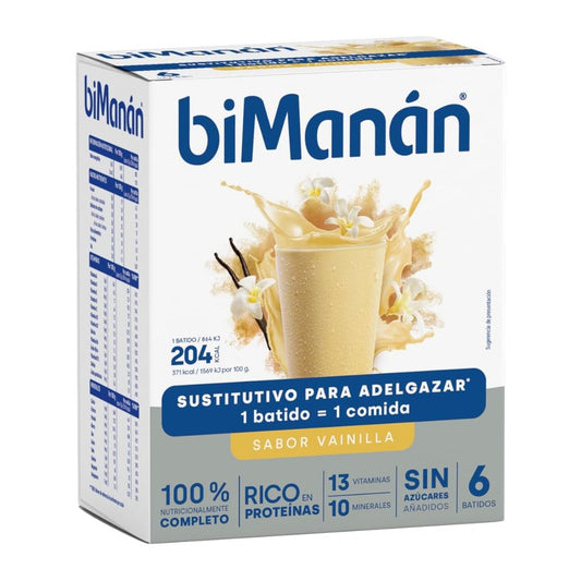 BIMANAN BATIDOS VAINILLA 250 GR 6 UNIDADES