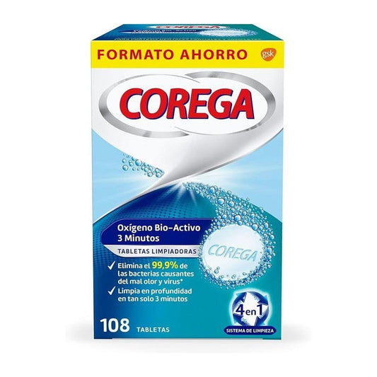 COREGA TABLETAS LIMPIADORAS 108 UNIDADES