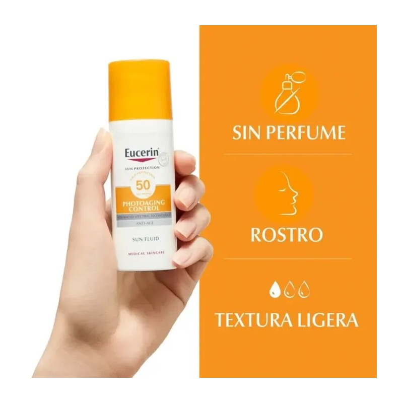 EUCERIN SUN FLUID PHOTOAGING CONTROL  SPF50+ 50 ML SIN COLOR