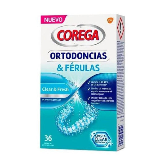 COREGA ORTODONCIA TABLETAS LIMPIADORAS 36 UNIDADES