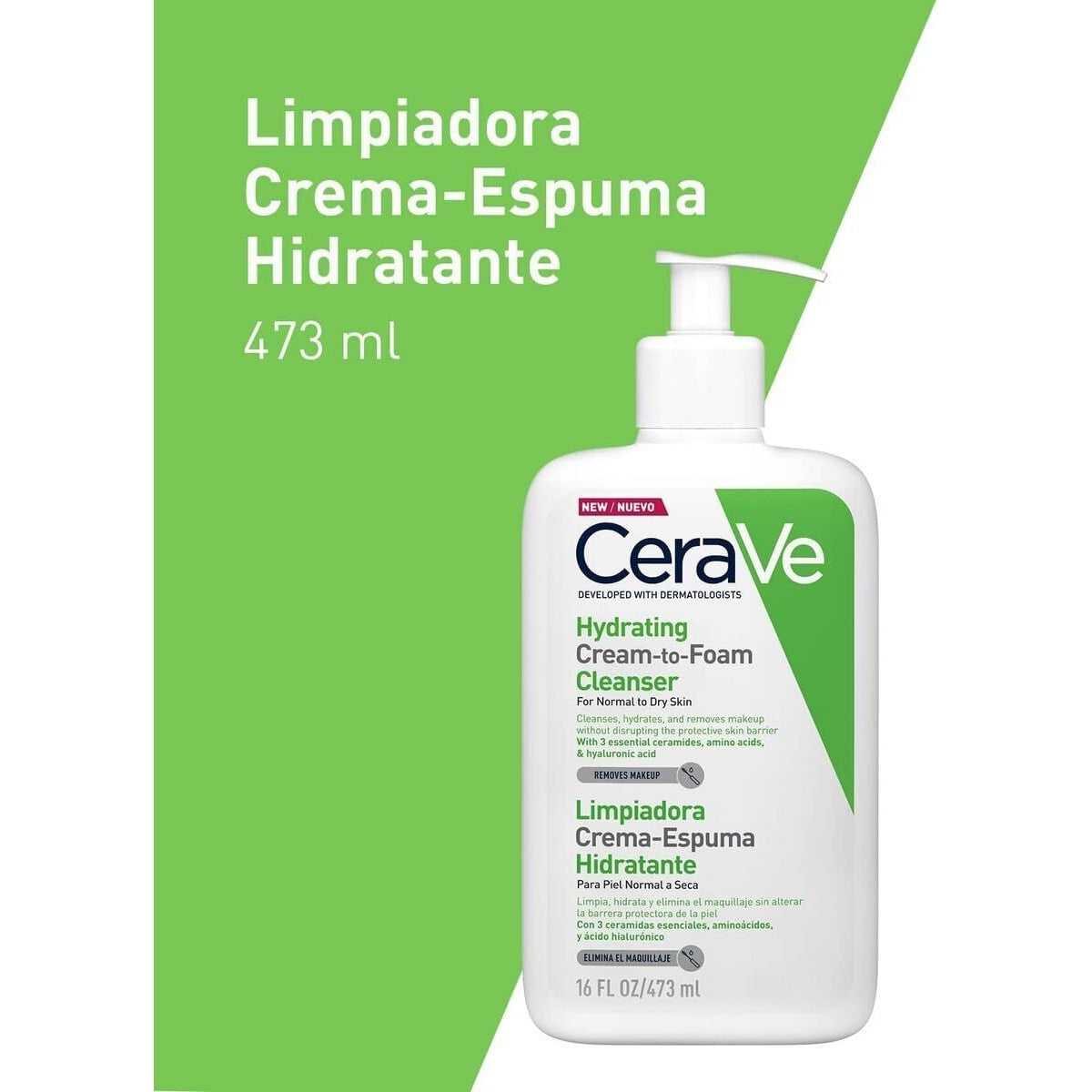 CERAVE GEL LIMPIADOR CREAM TO FOAM 473 ML