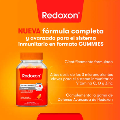 REDOXON ADVANCE DEFENSAS 60 GUMMIES SABOR NARANJA