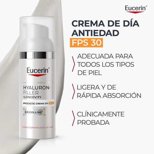 EUCERIN HYALURON-FILLER + LONGEVITY EPIGENETIC CREMA DÍA FPS 30