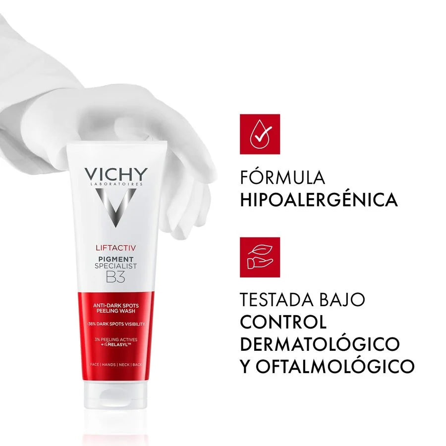 Vichy Liftactiv Pigment B3 Gel Limpiador Peeling Antimanchas, 125 ml