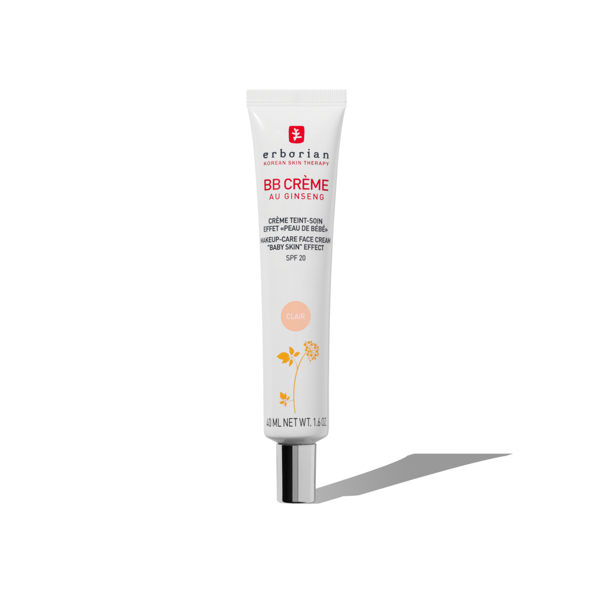 ERBORIAN BB CREME BB CON GINSENG CLAIR TARTAMIENTO CON COLOR 5 EN 1 PARA UN EFECTO PIEL DE BEBE  SPF 20  40ML