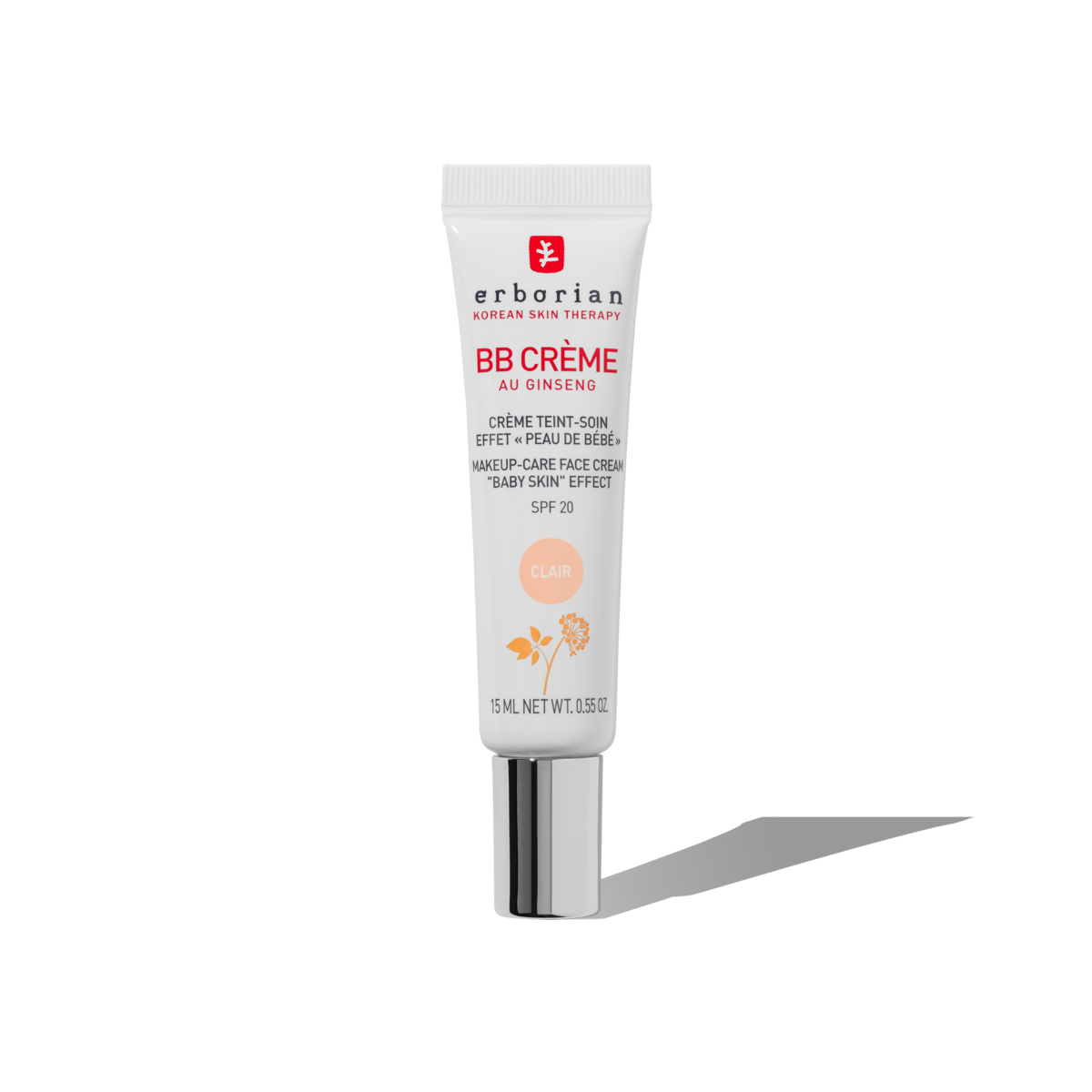 ERBORIAN BB CREME BB CON GINSENG CLAIR TARTAMIENTO CON COLOR 5 EN 1 PARA UN EFECTO PIEL DE BEBE  SPF 20  15ML