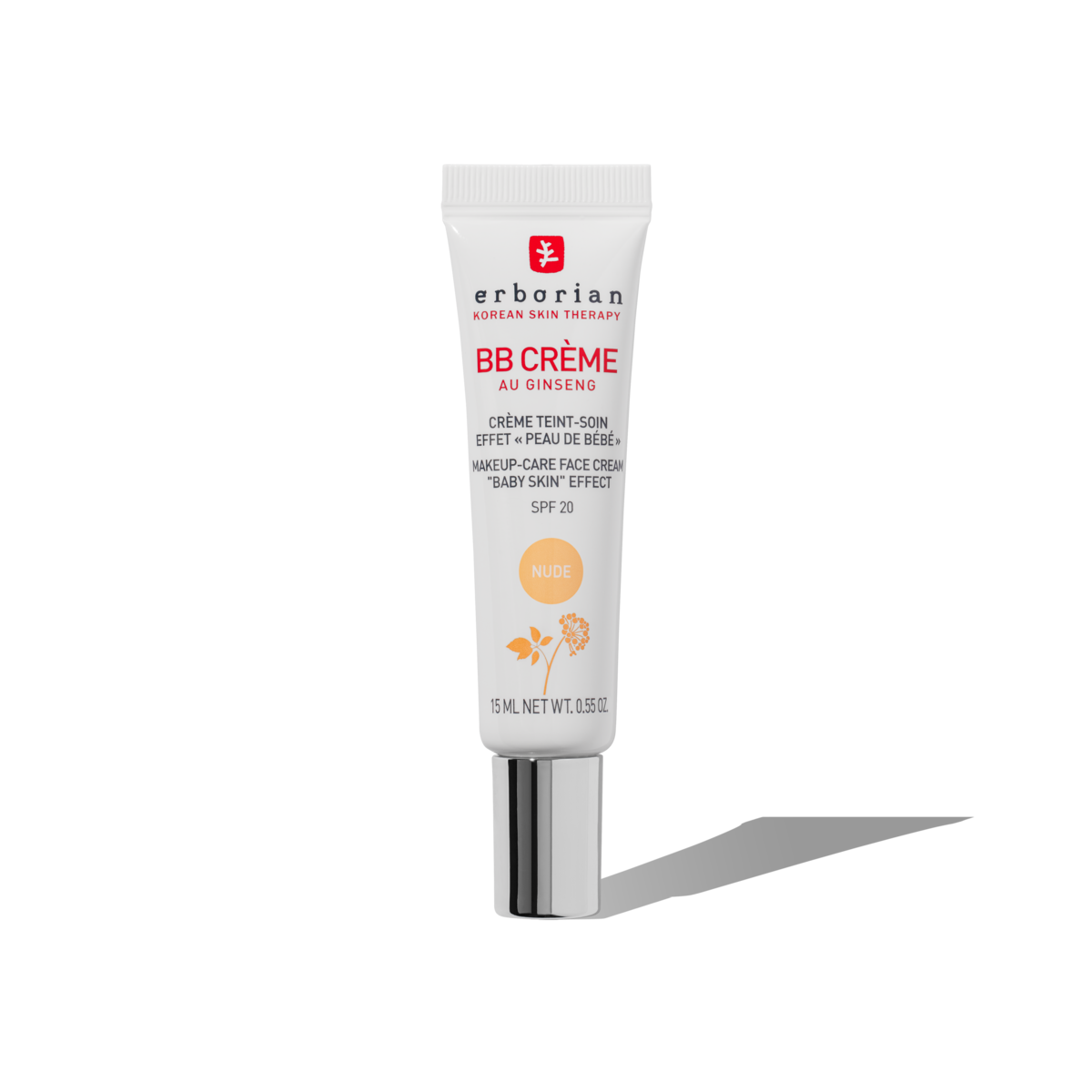 ERBORIAN BB CREME BB CON GINSENG NUDE TARTAMIENTO CON COLOR 5 EN 1 PARA UN EFECTO PIEL DE BEBE  SPF 20  15ML