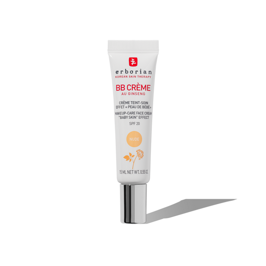 ERBORIAN BB CREME BB CON GINSENG NUDE TARTAMIENTO CON COLOR 5 EN 1 PARA UN EFECTO PIEL DE BEBE  SPF 20  15ML