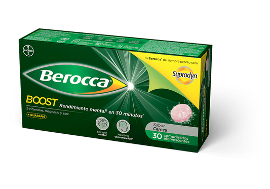BEROCCA BOOTS SABOR CEREZA 30 COMPRIMIDOS EFERVESCENTES