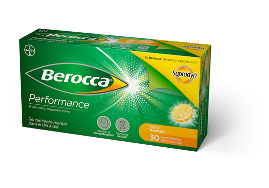 BEROCCA PERFORMANCE SABOR NARANJA 30 COMPRIMIDOS EFERVESCENTES